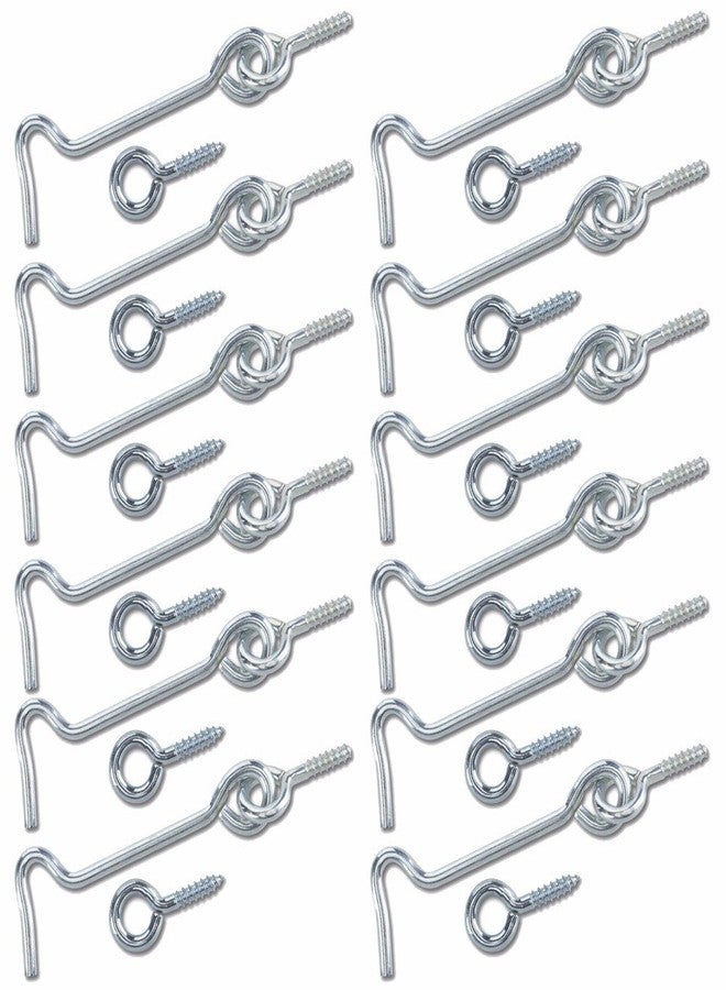 Wideskall 2" inch Zinc Plated Wire Gate Hook and Eye Latch (Pack of 12) - Image 1